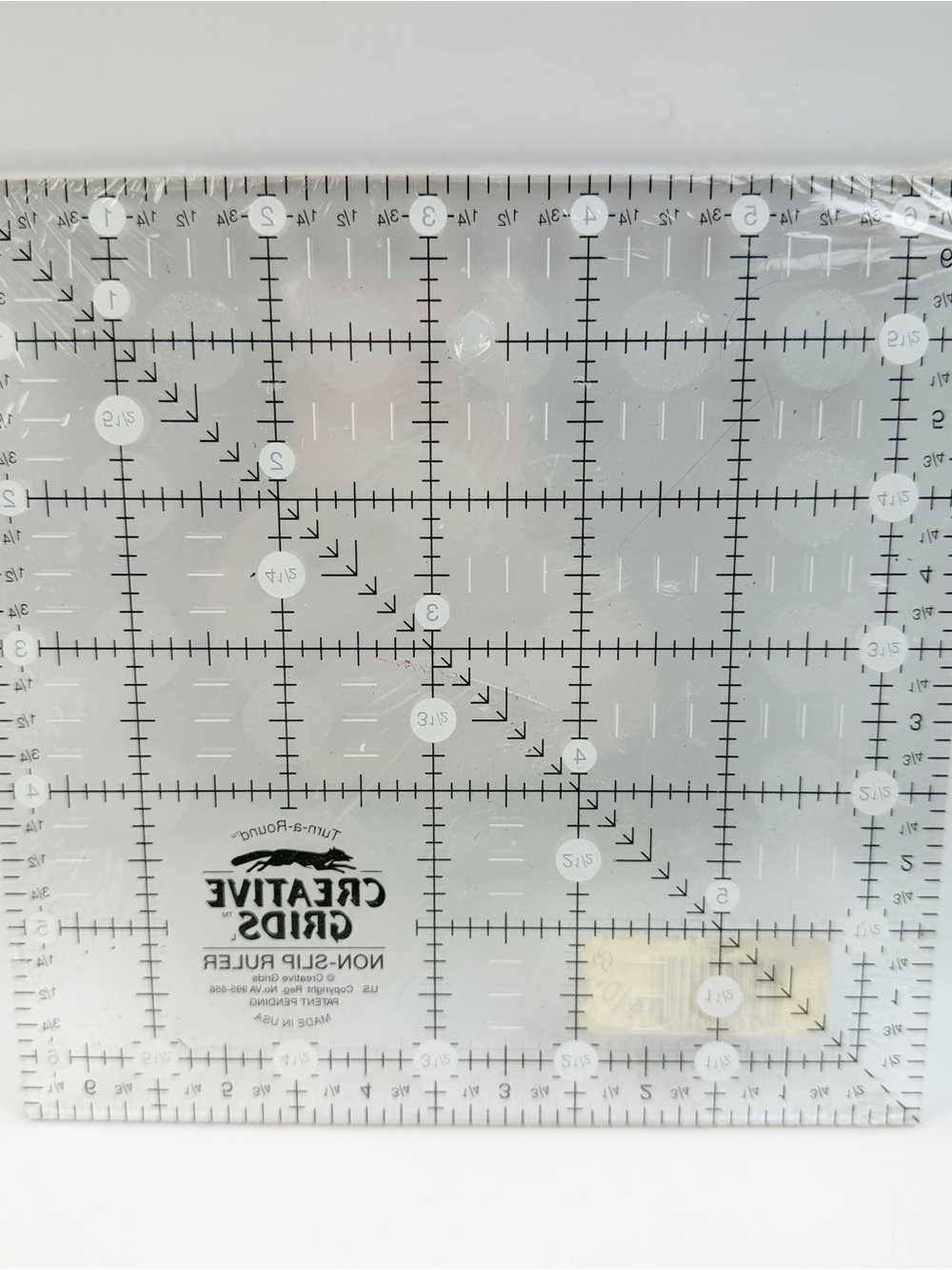 Creative Grids 6.5 Inch Square Ruler Non-Slip Acrylic Quilting Crafting New - Picture 2 of 4